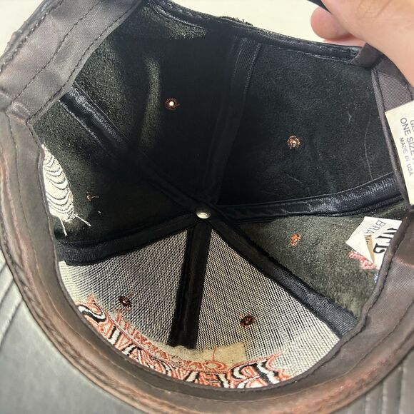 Vintage Cincinnati Bengals Leather Snapback Hat Modern Brand USA Team NFL OSFA - Picture 11 of 12